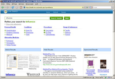 Microsoft Live Search - Santé